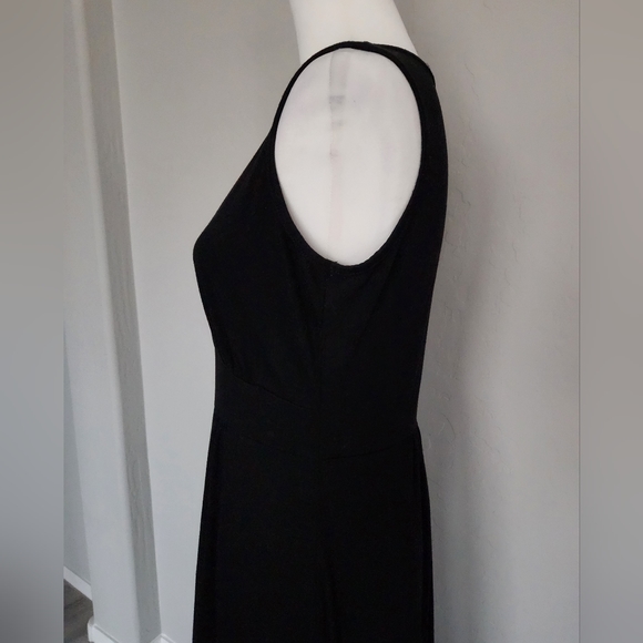 Woosea Sleeveless Maxi Cross Over V-neck Black High Panel Waist Gathered Size L - Picture 4 of 13
